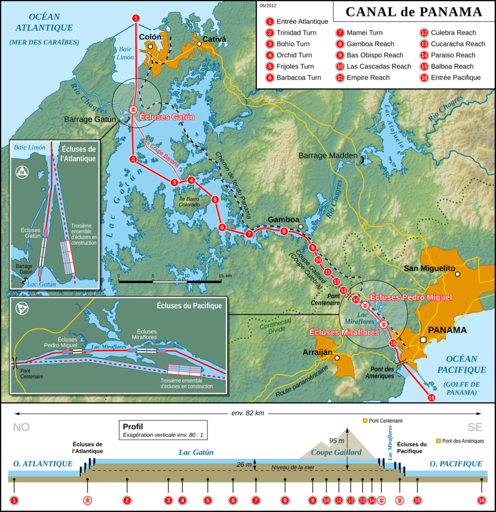 tracé du canal du Panama
