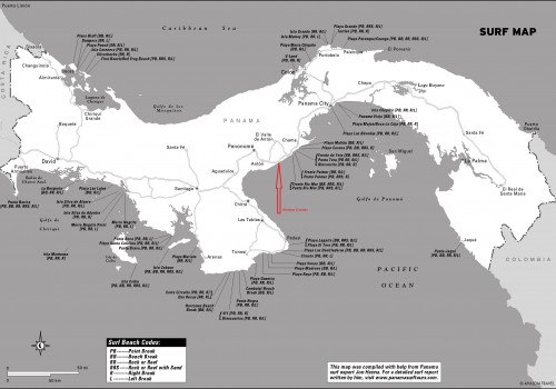 mapa de surf panama